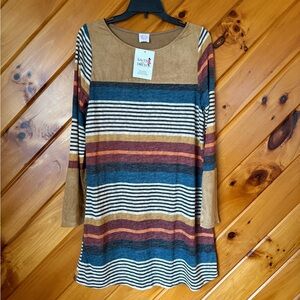 Striped Long Sleeve Dress - Multicolor